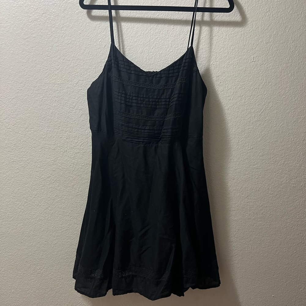 LBD Old Navy Large A-Line Cami Dress Black Lace Detail Casual Sleeveless Cotton